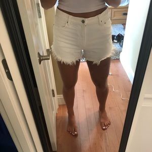 Abercrombie white denim shorts